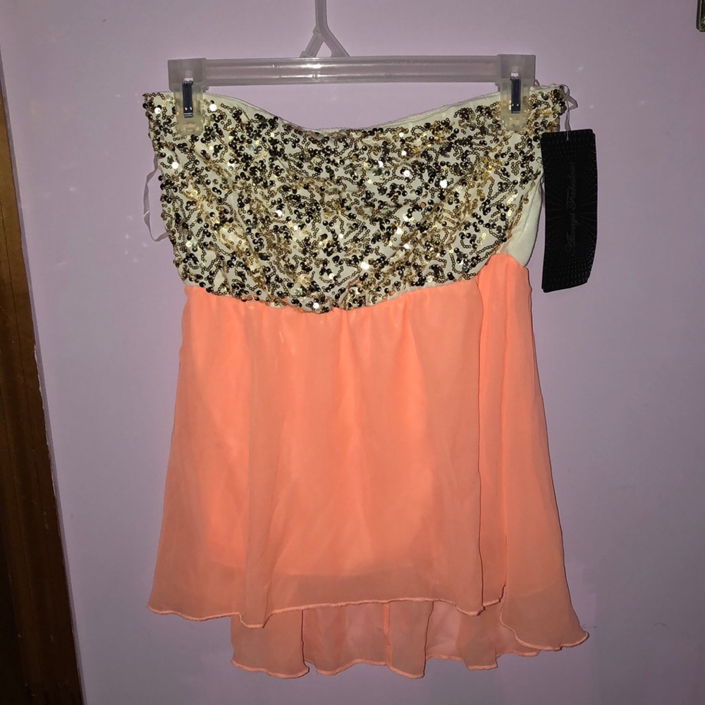 Almost Famous New Size M Flowy Sequin Tube Summer Top y2k